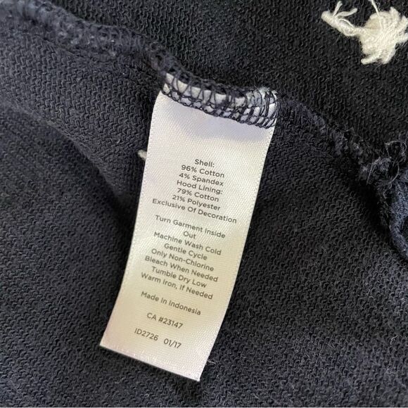 Talbots French Terry Palm Tree Embroidered Full Zip Hoodie Navy Blue M Petite - Picture 9 of 9